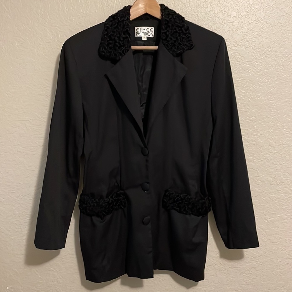 Vintage 90s RARE Find ELYCE REMBOS Women’s Blazer Jacket With Pockets Size S